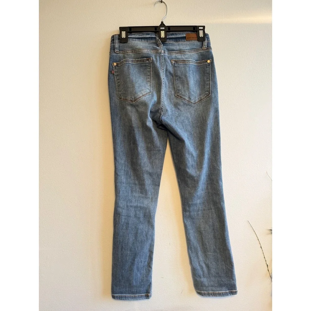 Judy Blue‎ Skinny Fit Capri Jeans Medium Wash High Rise Denim Size 5/27